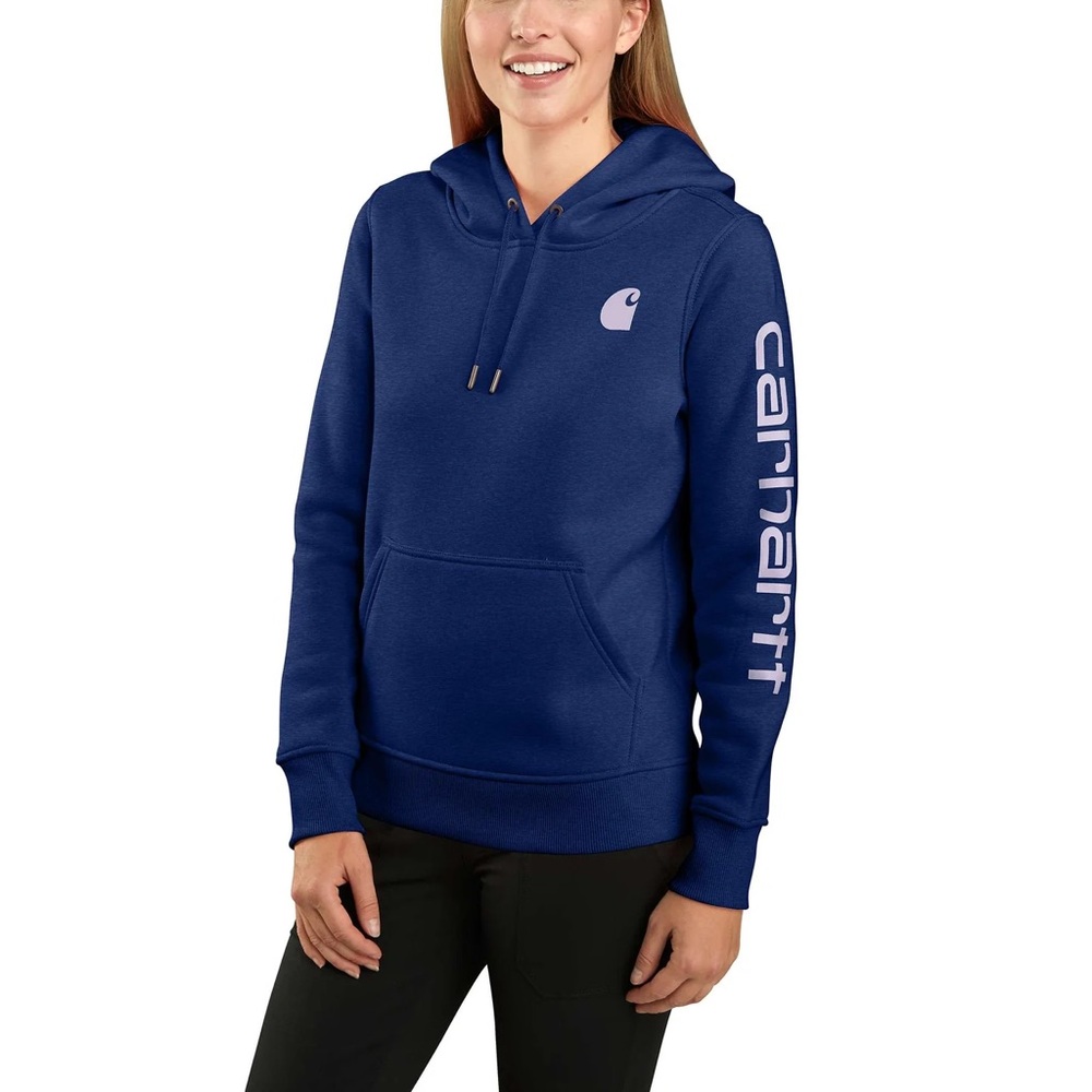 Carhartt Navy Hoodie with White Logo
